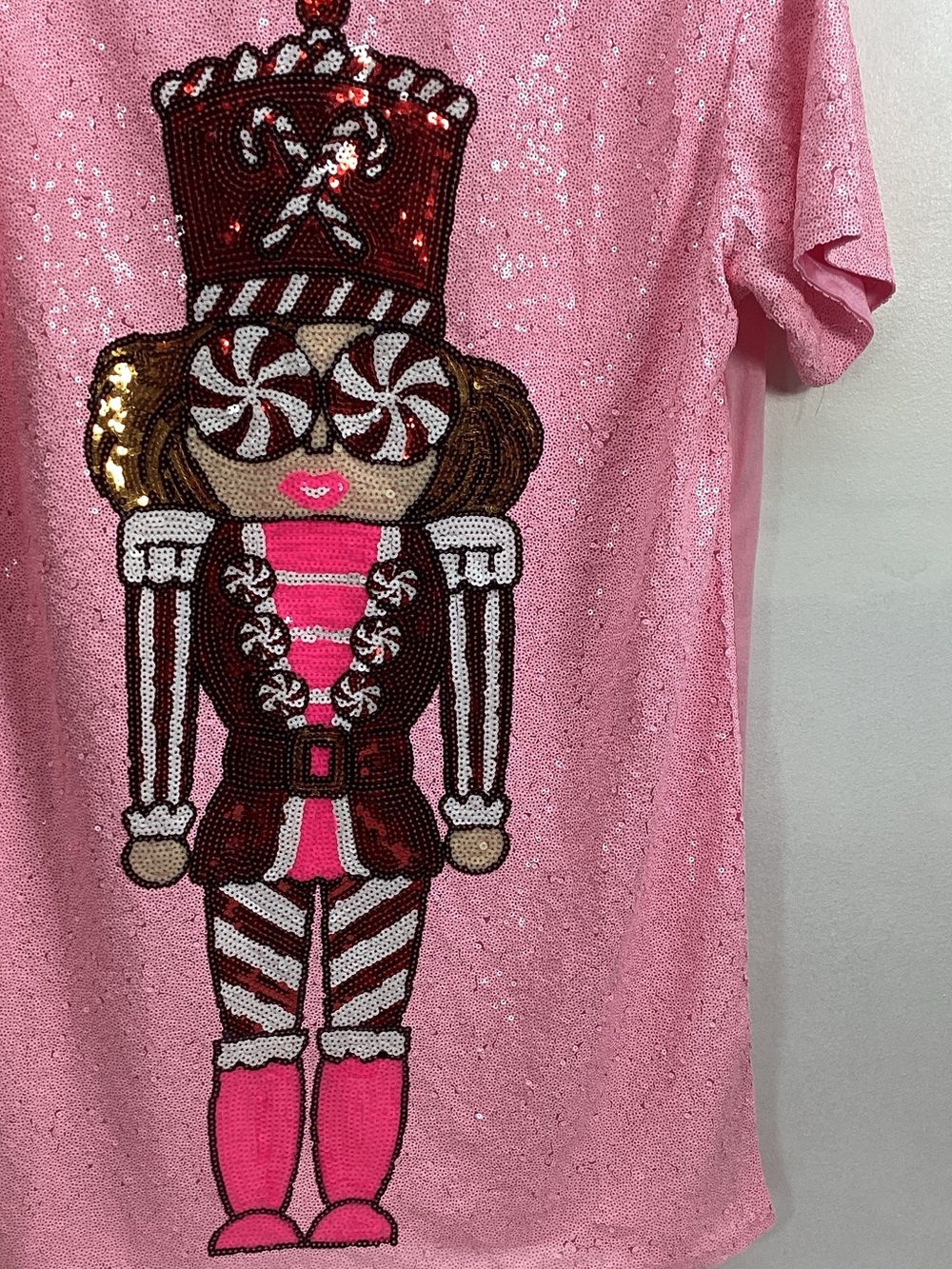 Simply Southern Nutcracker Sequin T-Shirt Dress. Size S/M - Picture 3 of 7